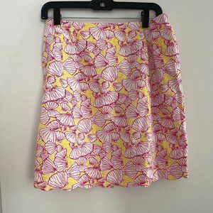 vintage lilly pulitzer yellow with pink shell pattern marked size 10